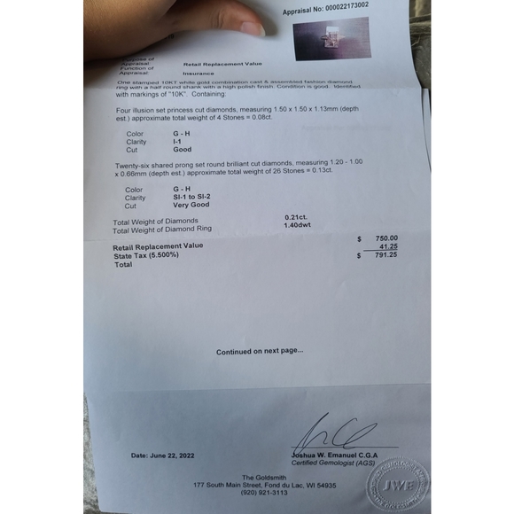 White Gold Diamond Ring - Picture 10 of 10